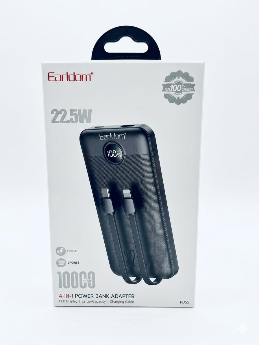باور بانك EARLDOM PB55 10000M 22.5W - تسوق الآن من شركة اندرويد برو لخدمات المحمول والتوكيلات التجارية
